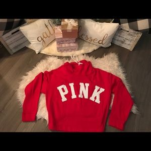 Victoria Secret Pink Xmas Red Cowl Neck  Sz L